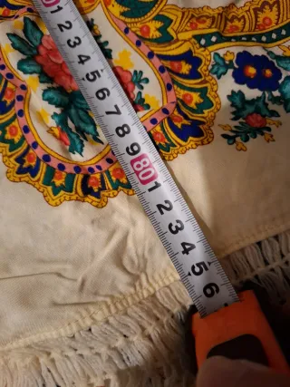 Pañuelo Portobello floral con flecos