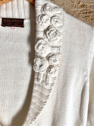 Cárdigan Dolores Promesas Blanco Flores