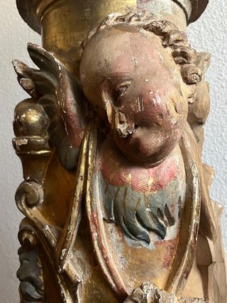 Columna pedestal querubines S XVIII