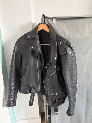 Chaqueta Biker Piel Negra Auténtica