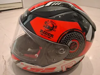 Casco Moto LS2 Rojo y Negro Talla M