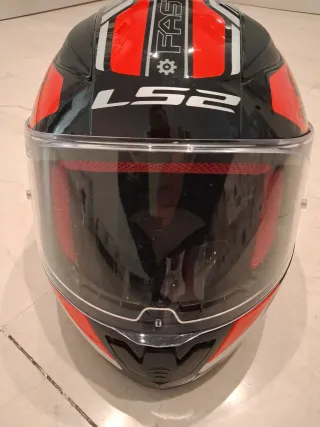 Casco Moto LS2 Rojo y Negro Talla M