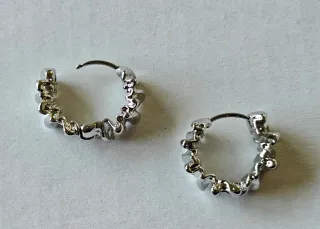 Pendientes de  Aro Plateados Diseño Orgánico