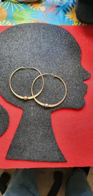 Pendientes argolla dorados planos