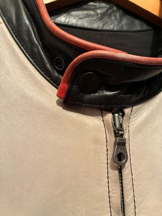 Chaqueta Piel Yamaha Negra y Beige