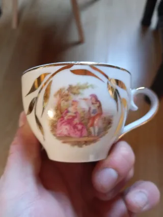 4 Tazas Porcelana CIM España Años 50 Buen Estado
