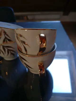 4 Tazas Porcelana CIM España Años 50 Buen Estado