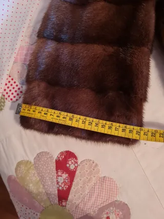 Abrigo sintético de visón marrón