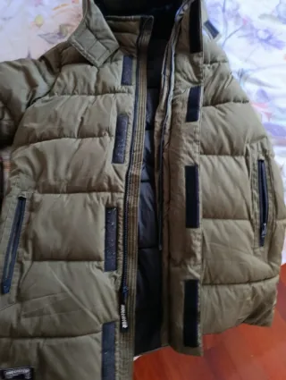 Parka 3/4 Hollister Talla M Hombre Verde militar