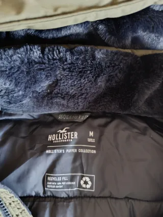 Parka 3/4 Hollister Talla M Hombre Verde militar