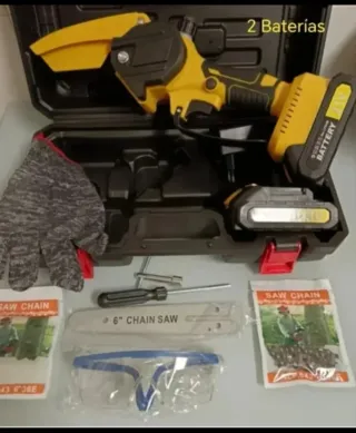 Motosierra Eléctrica Recargable (2 Baterías)