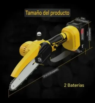 Motosierra Eléctrica Recargable (2 Baterías)