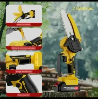 Motosierra Eléctrica Recargable (2 Baterías)
