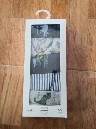 Pack 5 Calzoncillos niño dinosaurios 6/7 años