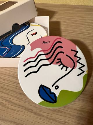 Set 4 Sottobicchieri Ceramica Astratti