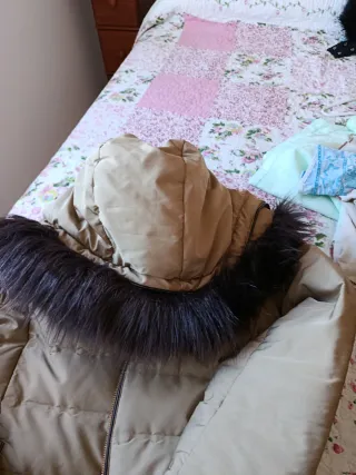 Chaqueta Zara Beige y Gris Forro Polar