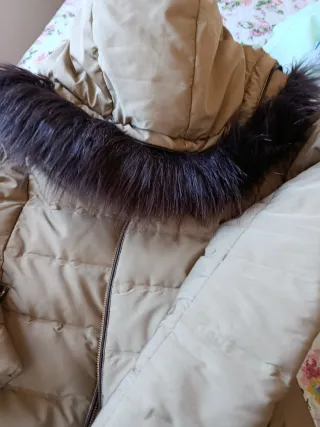 Chaqueta Zara Beige y Gris Forro Polar