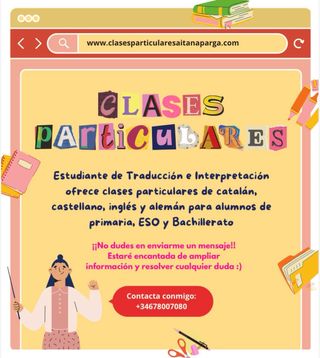 Clases particulares a 10€/hora.