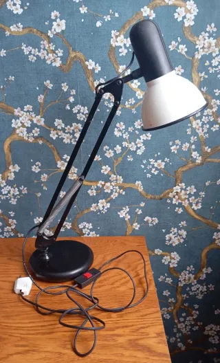 Lámpara Escritorio Vintage Negra y Blanca