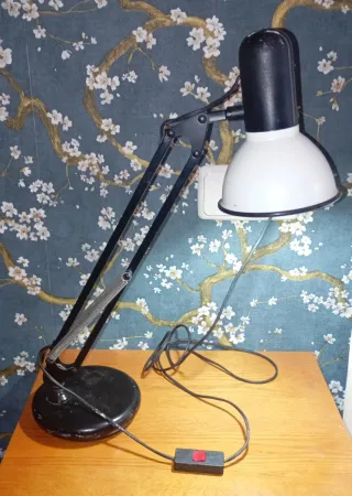 Lámpara Escritorio Vintage Negra y Blanca