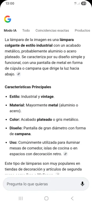 Lámparas colgantes metálicas plateadas Lote Precio