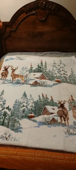 Coperta Daunex in pile doppio con cervi