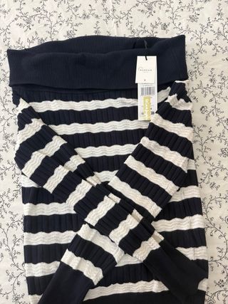 Jersey Hombros Descubiertos Rayas Azul/Blanco Tall