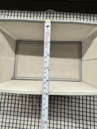 Contenitore in tessuto grigio e beige