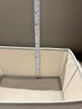 Contenitore in tessuto grigio e beige