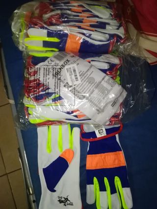 12 paia di guanti pelle bovina/tessu.TG 10