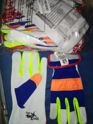 12 paia di guanti pelle bovina/tessu.TG 10