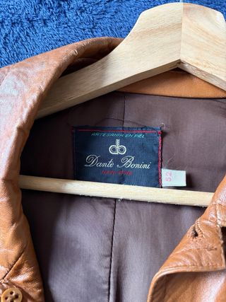 Chaqueta de piel auténtica marron, talla 52