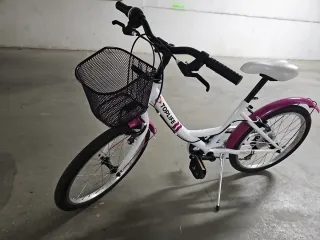 Bicicleta Toplife blanca y rosa niña