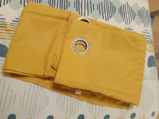 Cortina mostaza medida 1.40x2.40con Ojales nueva