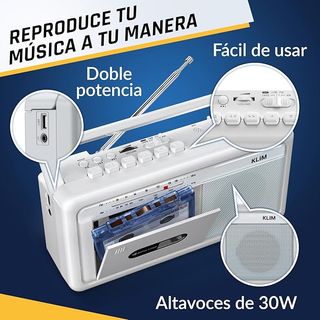 Reproductor Cassette Boombox KLIM Blanco
