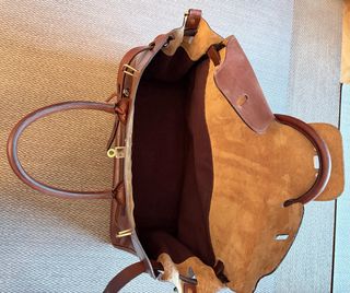 Bolsa de viaje de cuero marrón de alta calidad