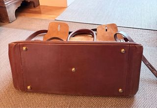 Bolsa de viaje de cuero marrón de alta calidad