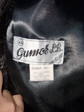 Abrigo Piel Sintética Negro/Marrón