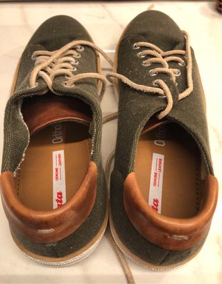 Scarpe Bata Uomo Pelle e Tela Verde