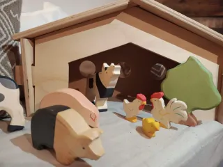 Juguetes Artesanos Madera Familia Granja