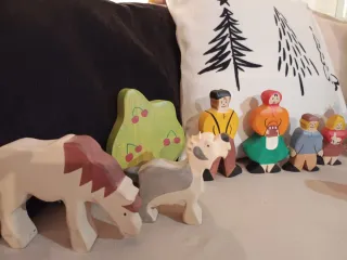 Juguetes Artesanos Madera Familia Granja