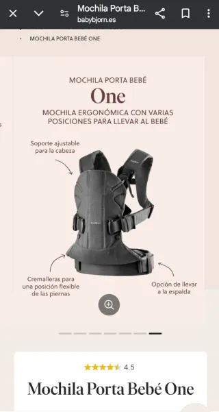 Mochila Porta Bebé Babybjorn One Air