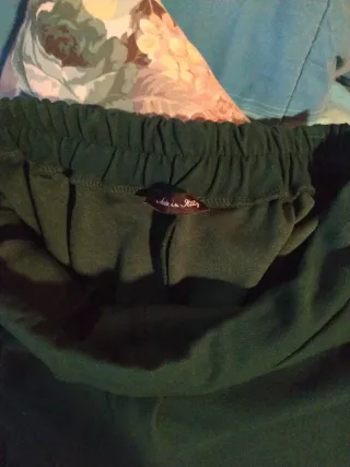 Pantaloni verdi Made in Italy con tasche elastico
