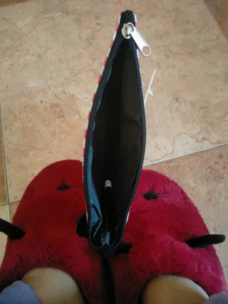 Neceser rayas rosa y blanco con cremallera