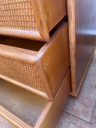 2 Cajoneras Rattan y Madera