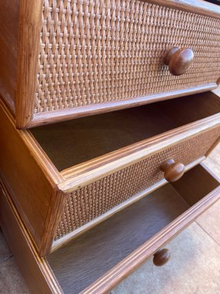 2 Cajoneras Rattan y Madera