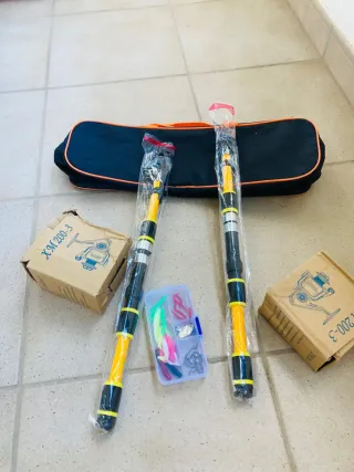 2 Cañas de Pescar 1.80m + Accesorios