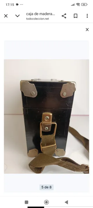 Caja Teléfono Campaña Militar Madera.solo caja