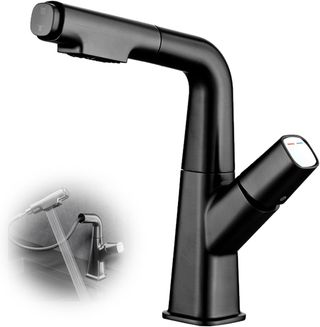 Rubinetto Lavello Cucina Nero con Estraibile