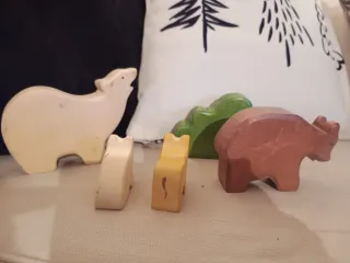 Juguetes madera  artesanales animales bosque
